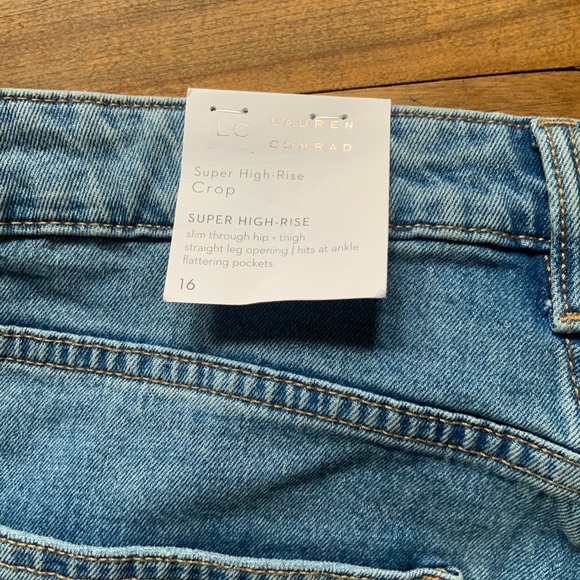 LC Lauren Conrad women’s super high-rise crop gene NWT size 16 - Picture 2 of 6